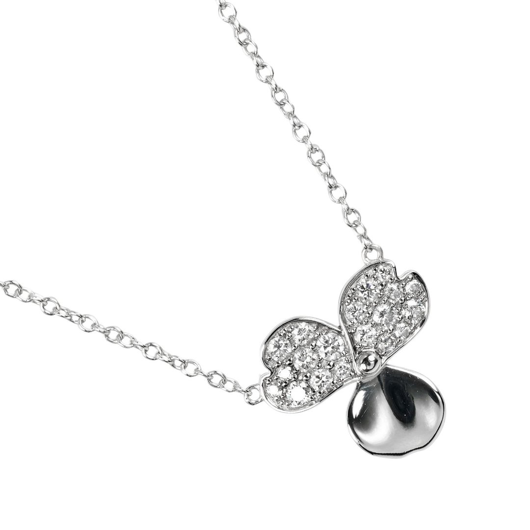 【日本直送】蒂芙尼 TIFFANY&Co. Paper Flowers (纸之花) 项链 Pt950铂金 钻石 约 3.56g【二手】A级 - 项链 - 贵金属 银色