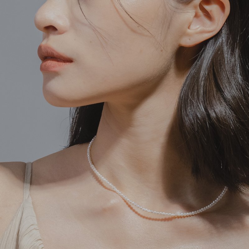 Pearls 衡 经典珍珠项链 颈链 金色 18K镀金 - 项链 - 纯银 金色