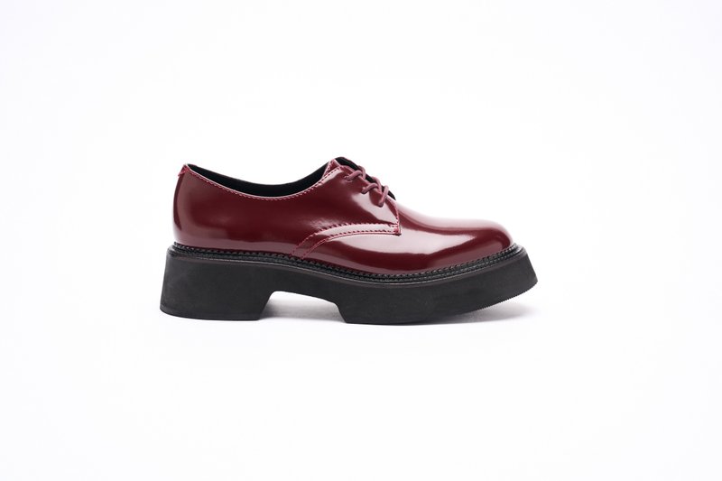 VATIC POLISHED DERBY SHOES BURGUNDY 45mm增高厚底皮鞋 增高皮 - 男款皮鞋 - 真皮 黑色