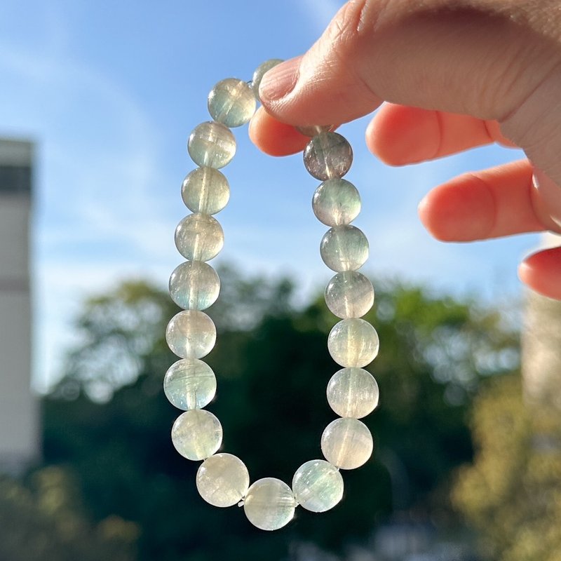 | 蓝绿萤石 | 冰淇淋双色  | 小清新色调  | 送礼自用  | 天然石 - 手链/手环 - 宝石 绿色