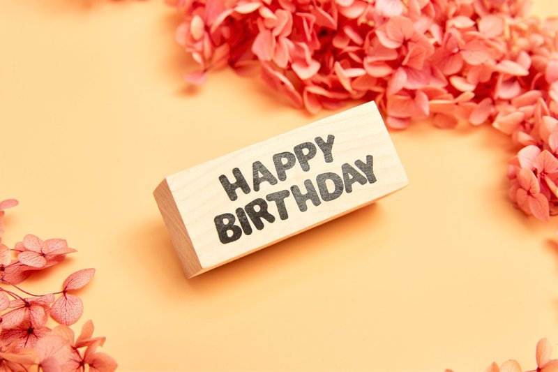 生日/圣诞系列 | 桦木手帐印章 | 中 | 9款 - 印章/印台 - 木头 卡其色