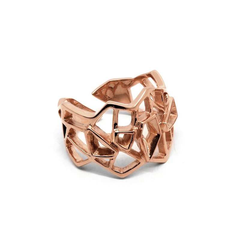 WIREFRAME Ring / Rose Gold ( silver jewelry) - 戒指 - 纸 粉红色