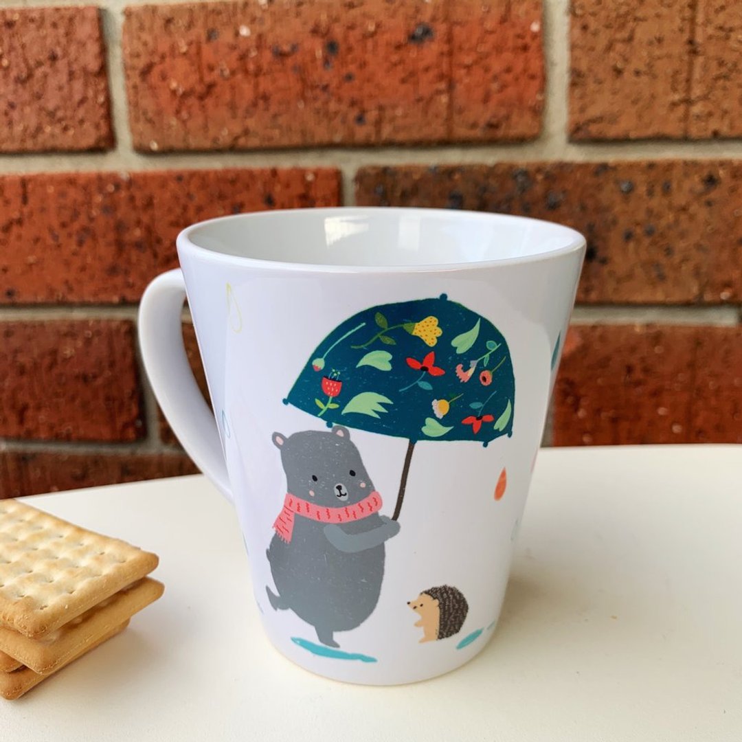 NEW Latte Mug - Hold onto the freedom in the rain - 咖啡杯/马克杯 - 陶 多色