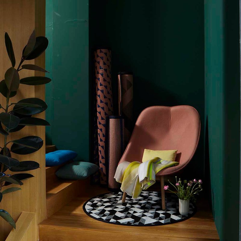 PDM | DIAMOND圆形编织地垫S(钻石黑) - 地垫/地毯 - 防水材质 黑色