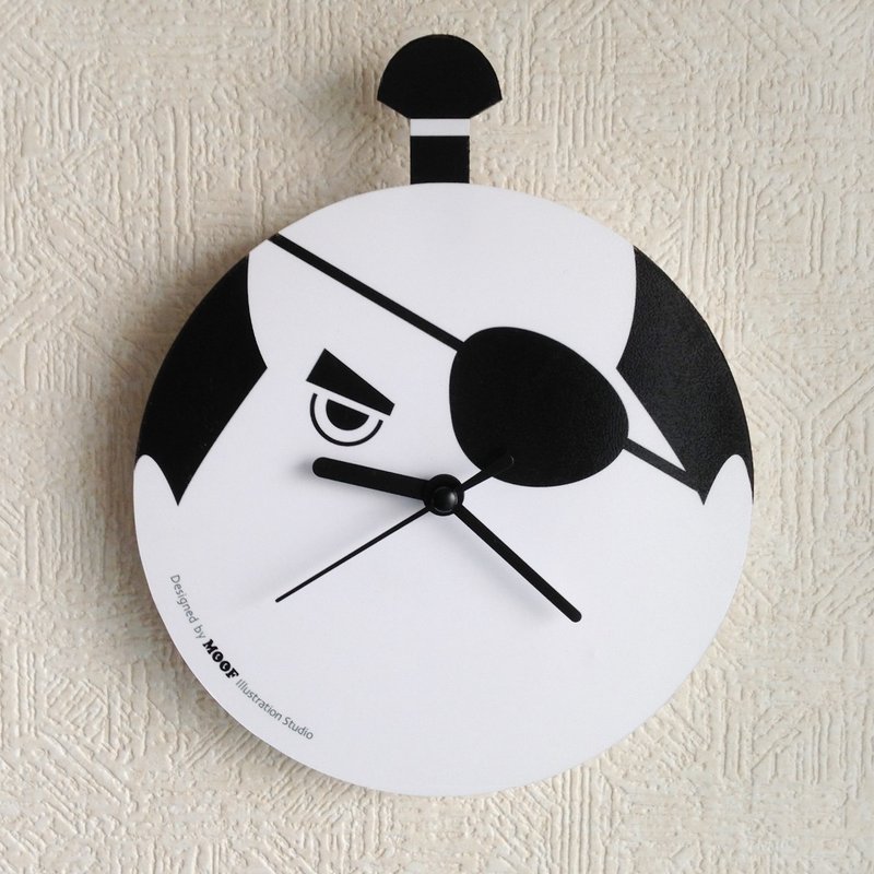 Muff Wall clock illustration Wall clock Humorous simple design - 时钟/闹钟 - 塑料 黑色