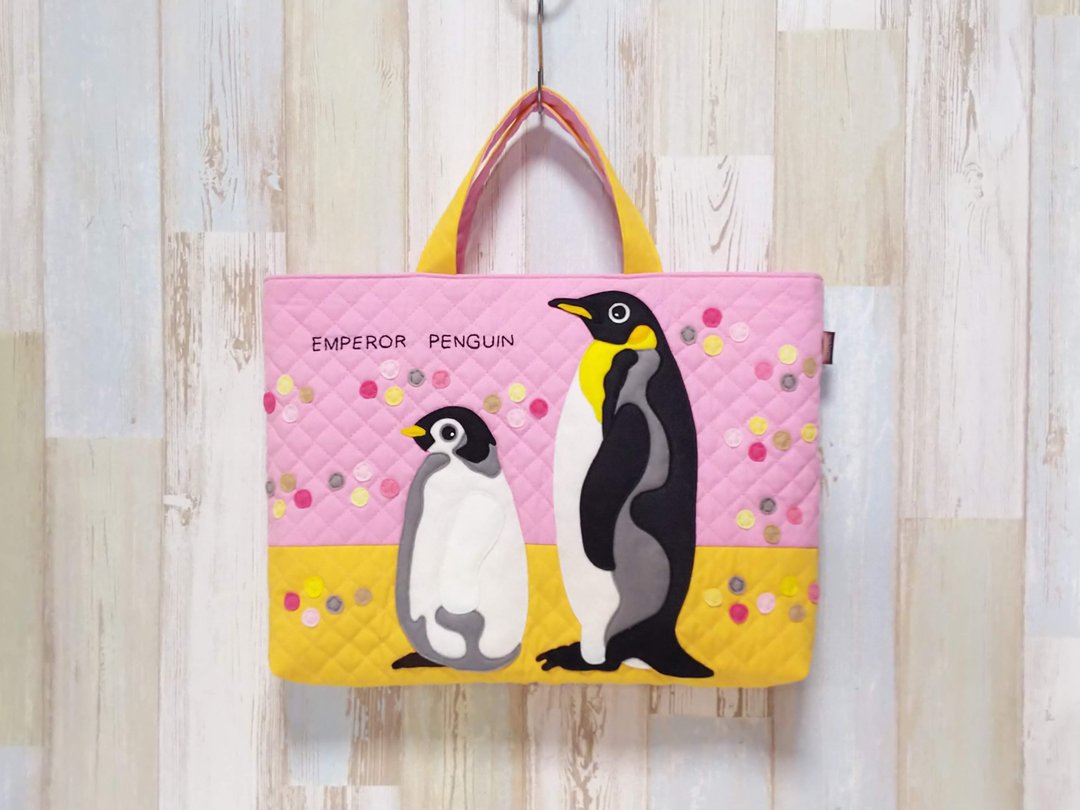 Book Bag - Emperor Penguin (pink) Quilting/Appliqué - for Boys/Girls - 其他 - 棉 粉红色