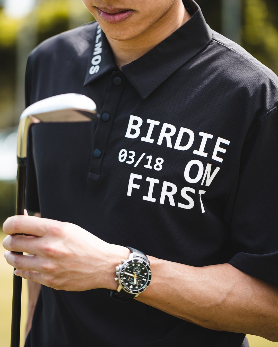 【AILMOS GOLF】 birdie on first 3号 Polo衫-男 - 男装运动衣 - 其他材质 黑色