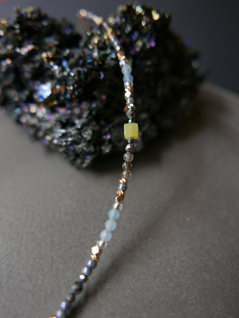 量身订制/铜镀金/天然石手链/柠檬玉/海蓝宝 - 手链/手环 - 铜/黄铜 多色