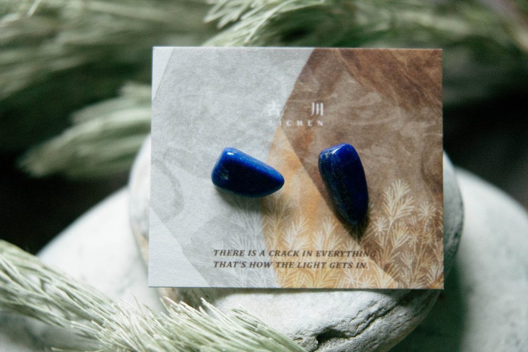 CRACK | 矿物系耳环 |  EARRINGS - 耳环/耳夹 - 玉石 蓝色
