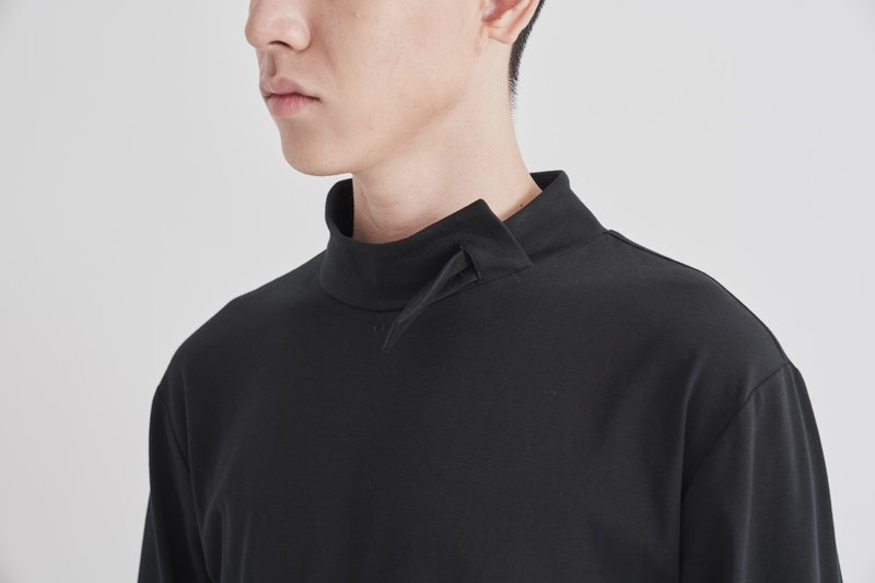 8 lie down . 穿洞领衣 - 男装针织衫/毛衣 - 棉．麻 黑色