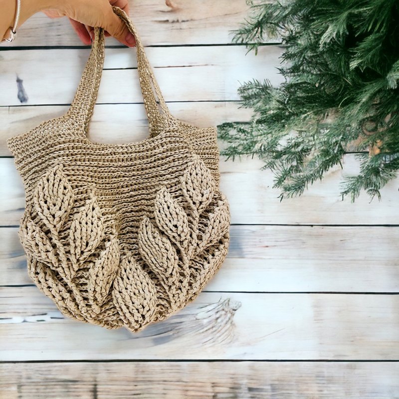 立体叶子花样手提包 - 手提包/手提袋 - 纸 