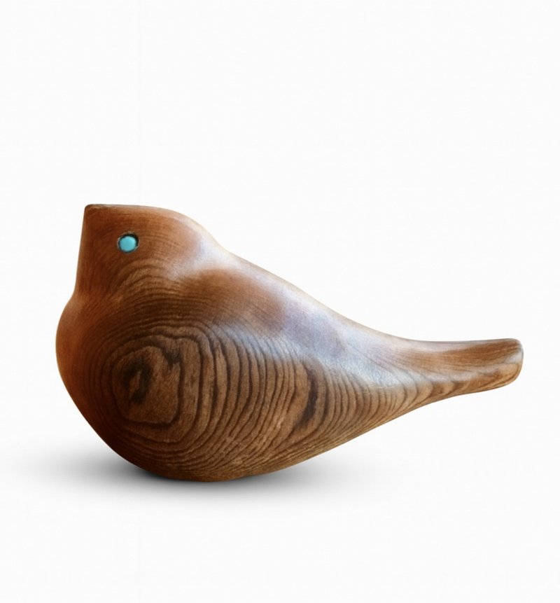 木雕小鸟，镶嵌石眼 - 其他 - 木头 