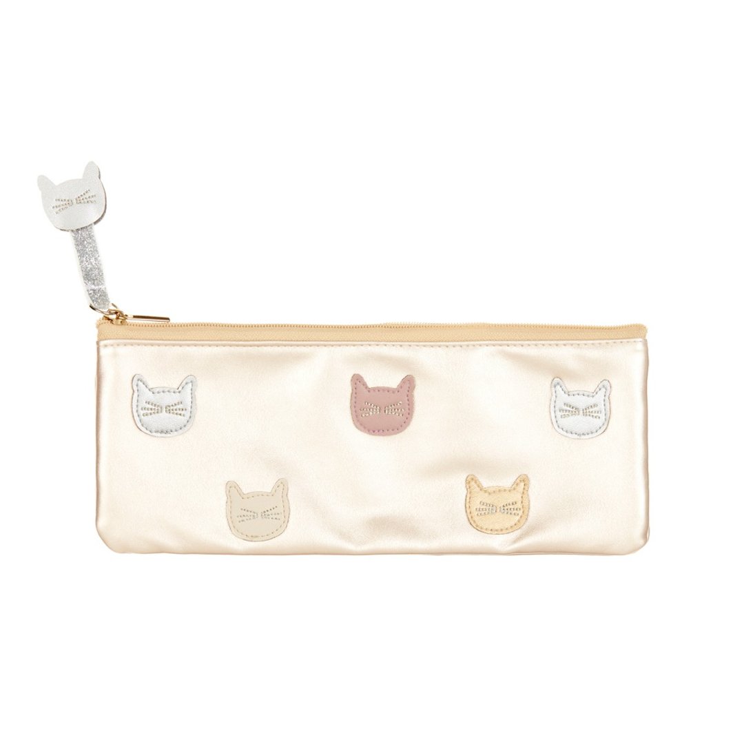 英国Mimi & Lula AW21_金色闪亮猫咪笔袋 - 婴儿饰品 - 聚酯纤维 
