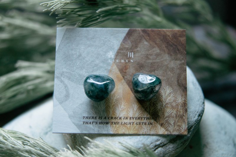 CRACK | 矿物系耳环 |  EARRINGS - 耳环/耳夹 - 玉石 绿色