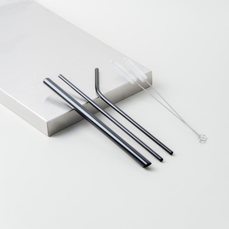 Stainless Straws Set - Black Set - 环保吸管 - 不锈钢 黑色