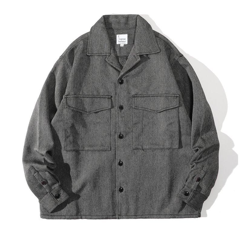 Incense Harbour 旅行夹克 - 灰色人字纹布料 - 男装外套 - 羊毛 灰色
