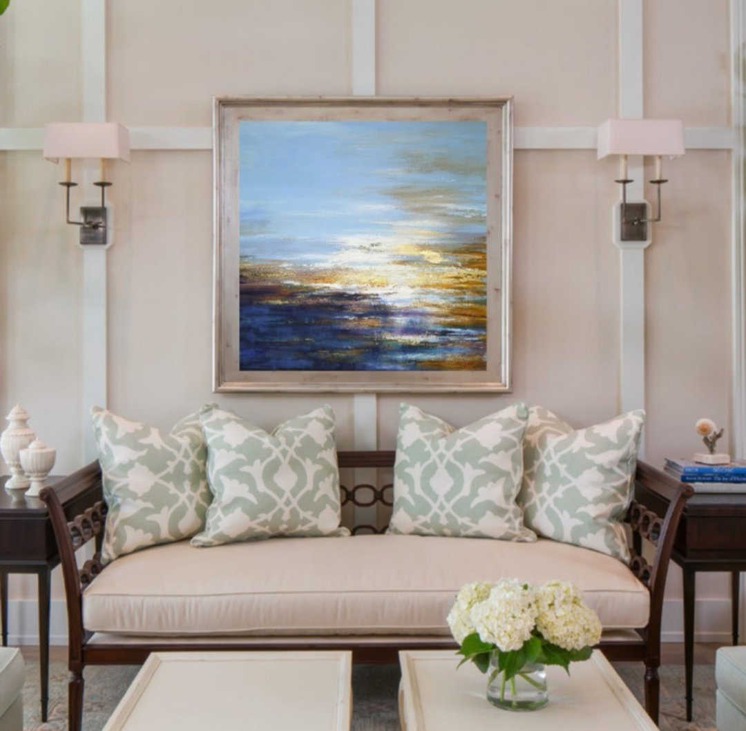 Seascape Painting  Abstract Original Art on Canvas 70x70 cm. - 墙贴/壁贴 - 棉 