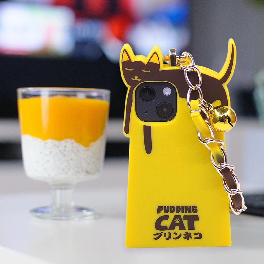 【Candies】iPhone 13 Pro Max - 布丁猫手机壳 黄 - 手机壳/手机套 - 硅胶 黄色