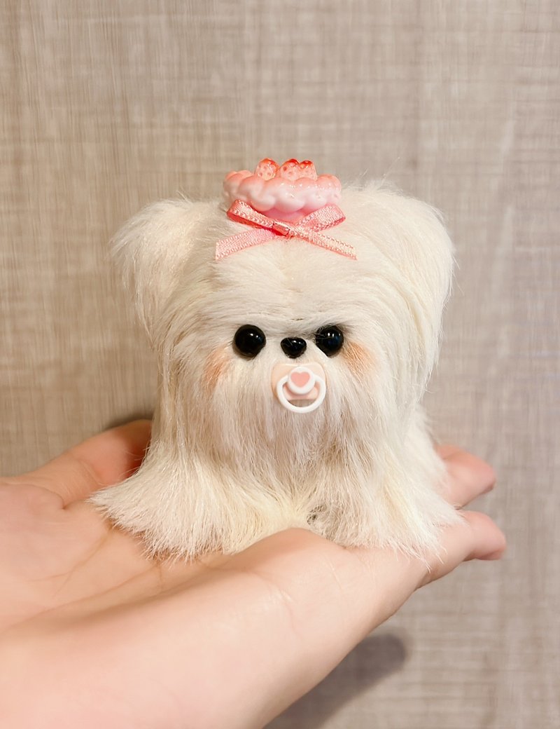 扭扭棒手做娃娃-甜点系列草莓蛋糕长毛马尔济斯宝宝 - 玩偶/公仔 - 其他材质 白色