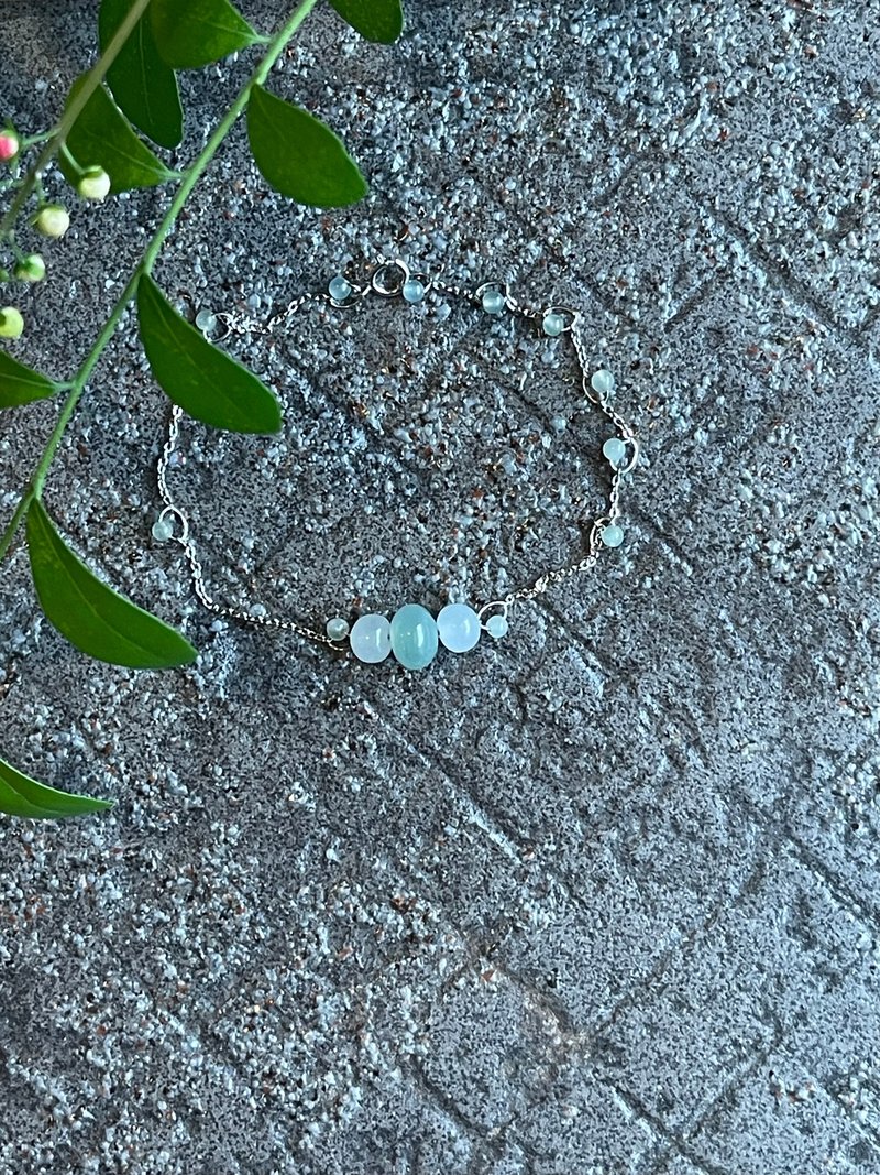 细手链 II 缅甸玉绿珠X缅玉珠 II 防敏包金不易褪链缅甸A货翡翠 - 手链/手环 - 玉石 