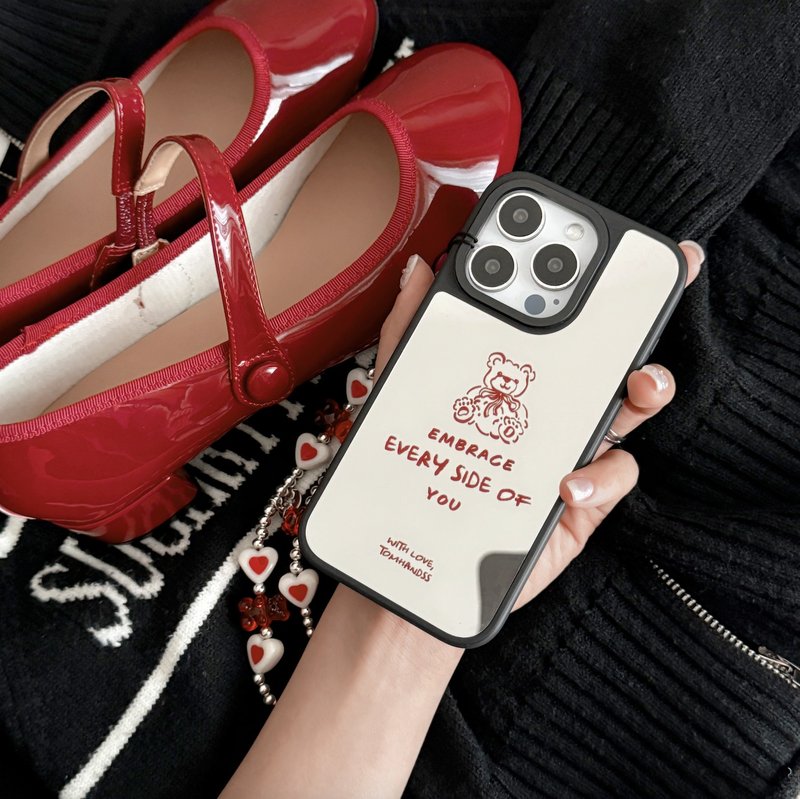 Huggy Little Teddy MagSafe黑框镜面手机壳 - 手机壳/手机套 - 其他材质 