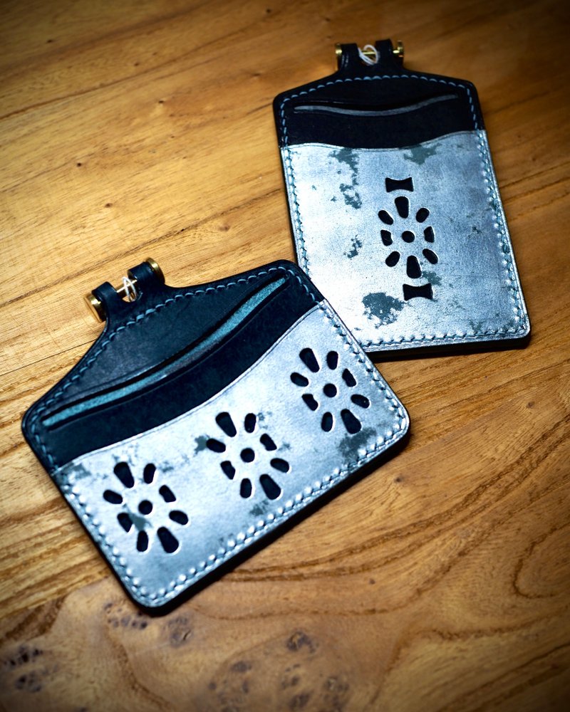 银色系丨澳门铁门花丨证件套丨员工卡套丨意大利牛皮手造 - 钥匙链/钥匙包 - 真皮 银色