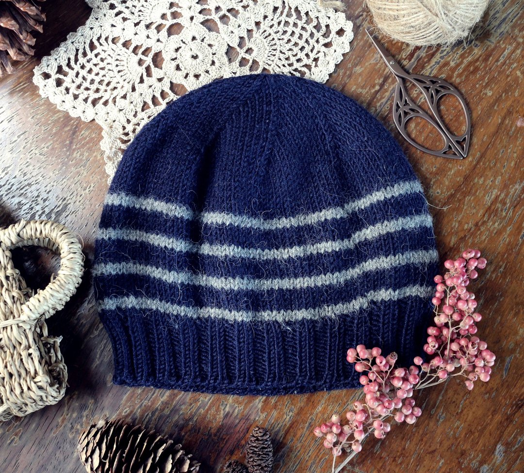 Handmade手作-爸爸的帽子-毛线编织毛帽 - 帽子 - 羊毛 蓝色