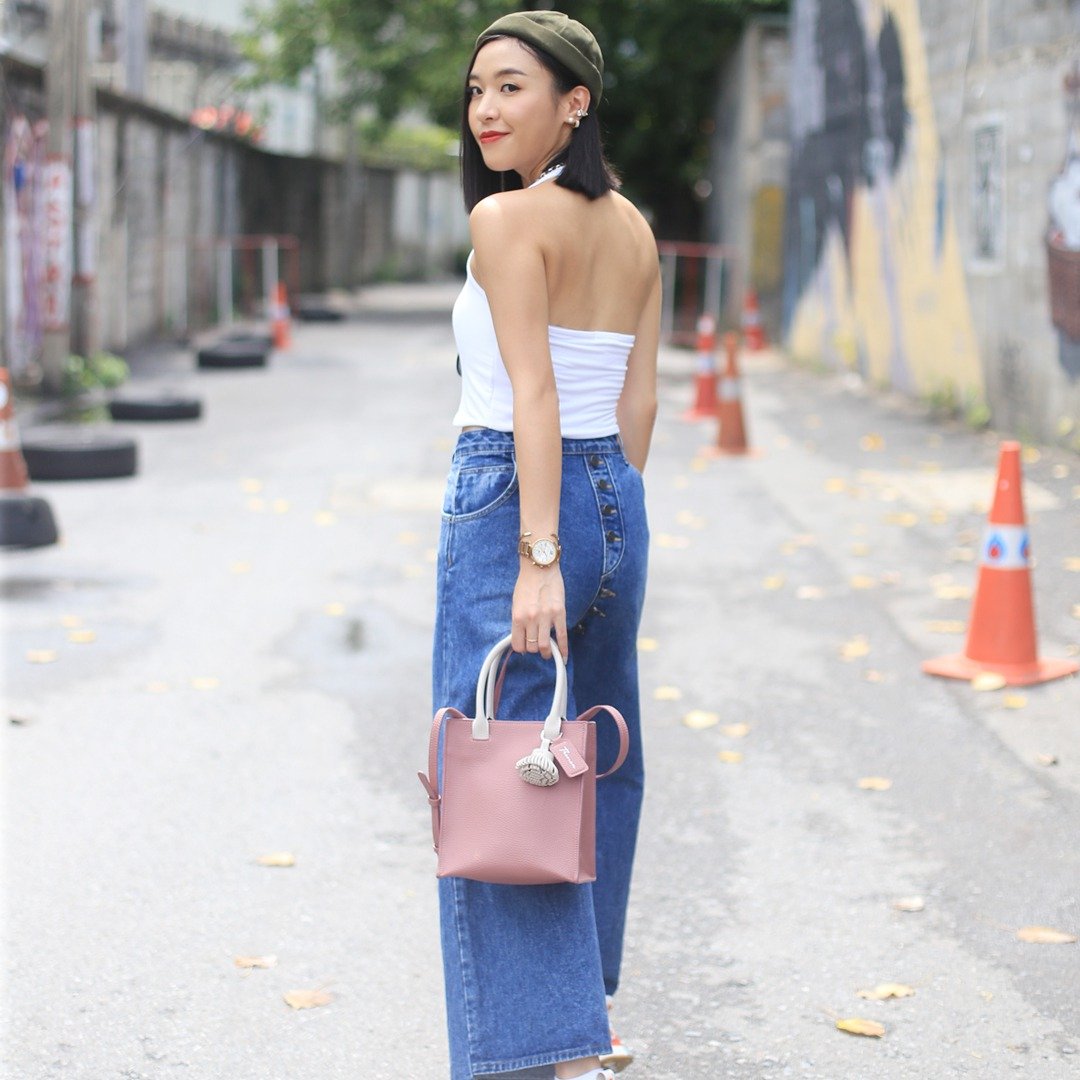 Prime paper tote bag cross body bag - pink color - 手提包/手提袋 - 人造皮革 粉红色