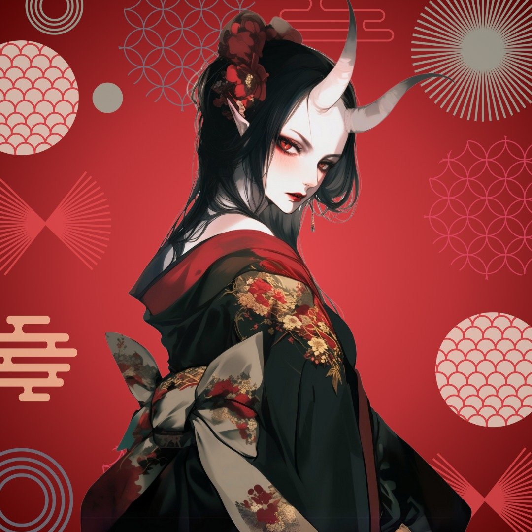 NaChi 原创贴纸【鬼妃】 - 贴纸 - 纸 红色