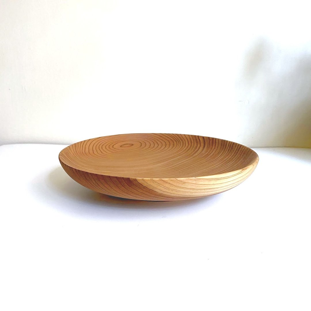杉木盘 旧木材 Φ21cm - 浅碟/小碟子 - 木头 白色
