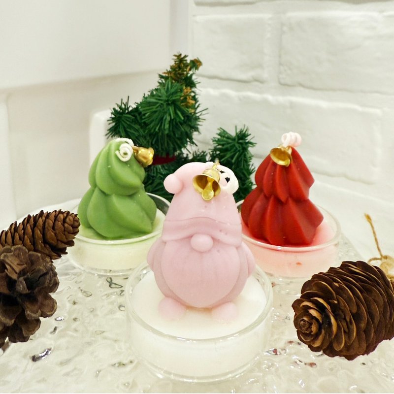 圣诞节玻璃底座香氛蜡烛 - 蜡烛/烛台 - 蜡 