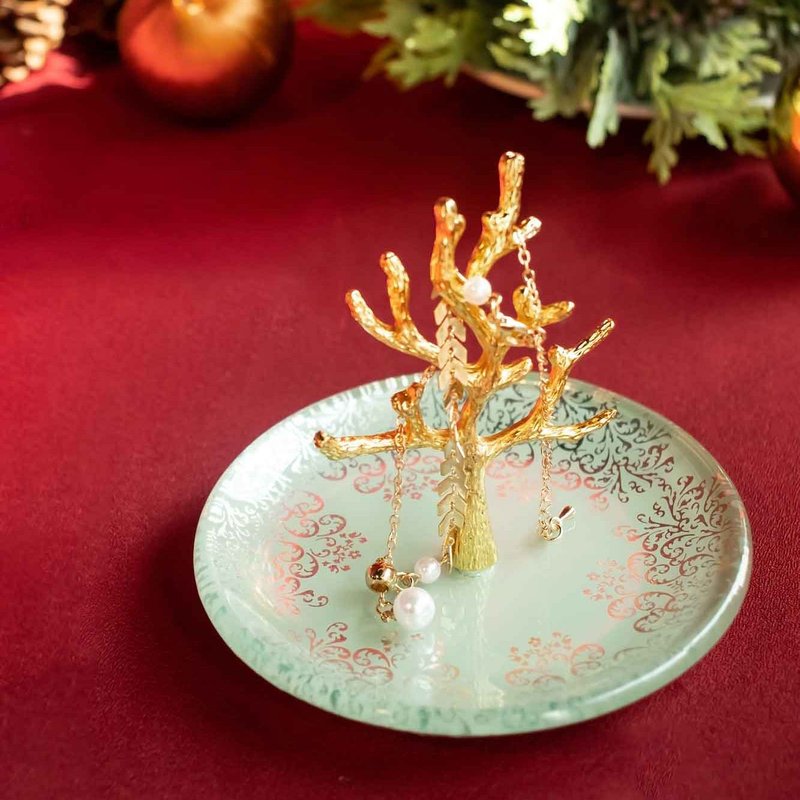 【The Little Golden Tree 圣诞树饰品盘】 - 其他 - 玻璃 绿色