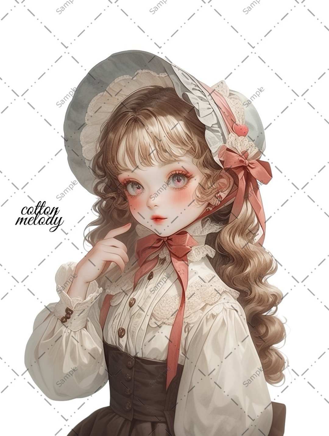 original sticker no.1068 人物贴纸 原创贴纸 人物贴纸 女孩贴纸 原创人物贴纸 - 贴纸 - 纸 