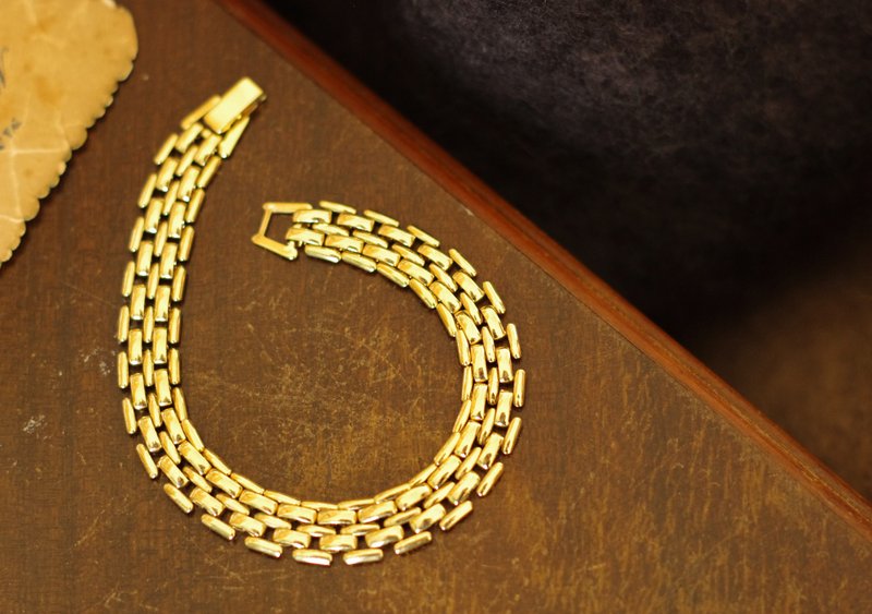 老又好古董珠宝 Vintage 金色链结手链 BR65 - 手链/手环 - 其他金属 金色