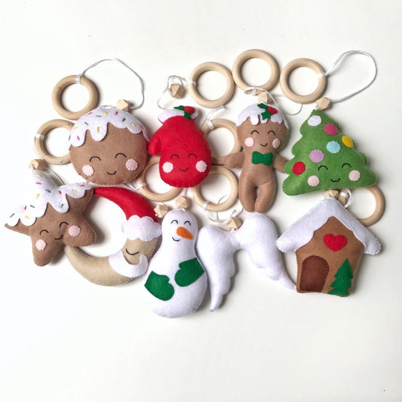 Felt baby gym hanging toy set, Felt play gym toys, Baby gift set toys - 玩具/玩偶 - 环保材料 多色