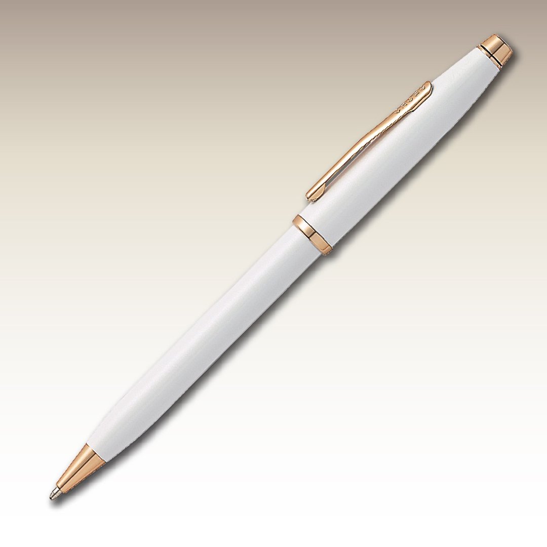 CROSS Century II新世纪珍珠白亮漆玫瑰金原子笔免费刻字  (原厂) - 圆珠笔/中性笔 - 其他金属 白色