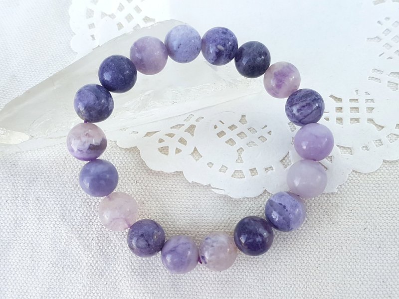 CJ31。紫舒萤石手珠 - 手链/手环 - 半宝石 紫色