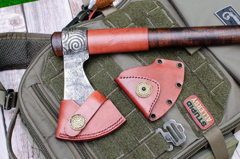 【订制款】RMJ手工斧鞘(两种样式可选)/仅皮套销售 - 皮件 - 真皮 橘色