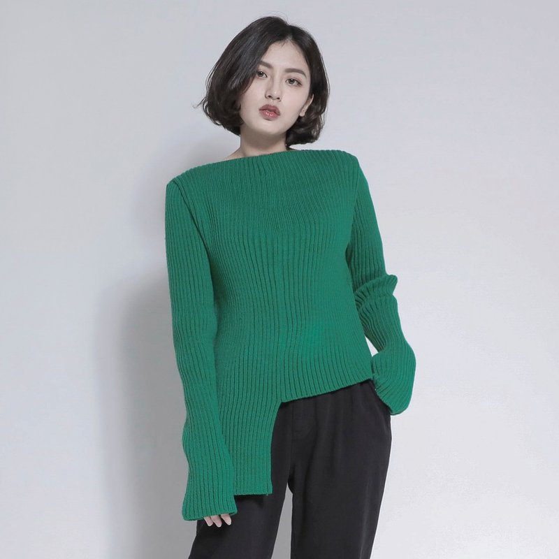 Splendid 绚烂超长袖上衣_7AF005_翡翠 - 女装针织衫/毛衣 - 棉．麻 绿色