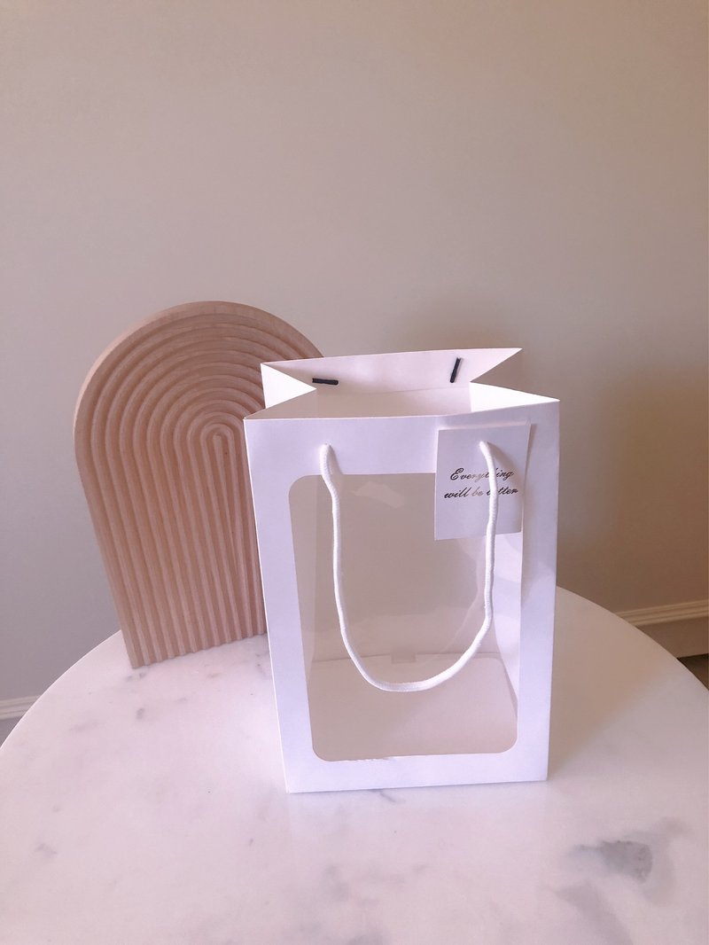 逗留 - 加购花礼提袋区(小) - 手提包/手提袋 - 纸 白色