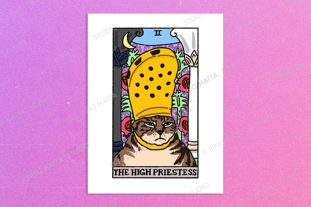 The High Priestess Croc Cat Meme Art Poster - 海报/装饰画/版画 - 纸 