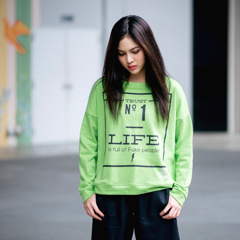 【Off-season sale】Sweatshirt Trust No 1 - 女装 T 恤 - 棉 绿色