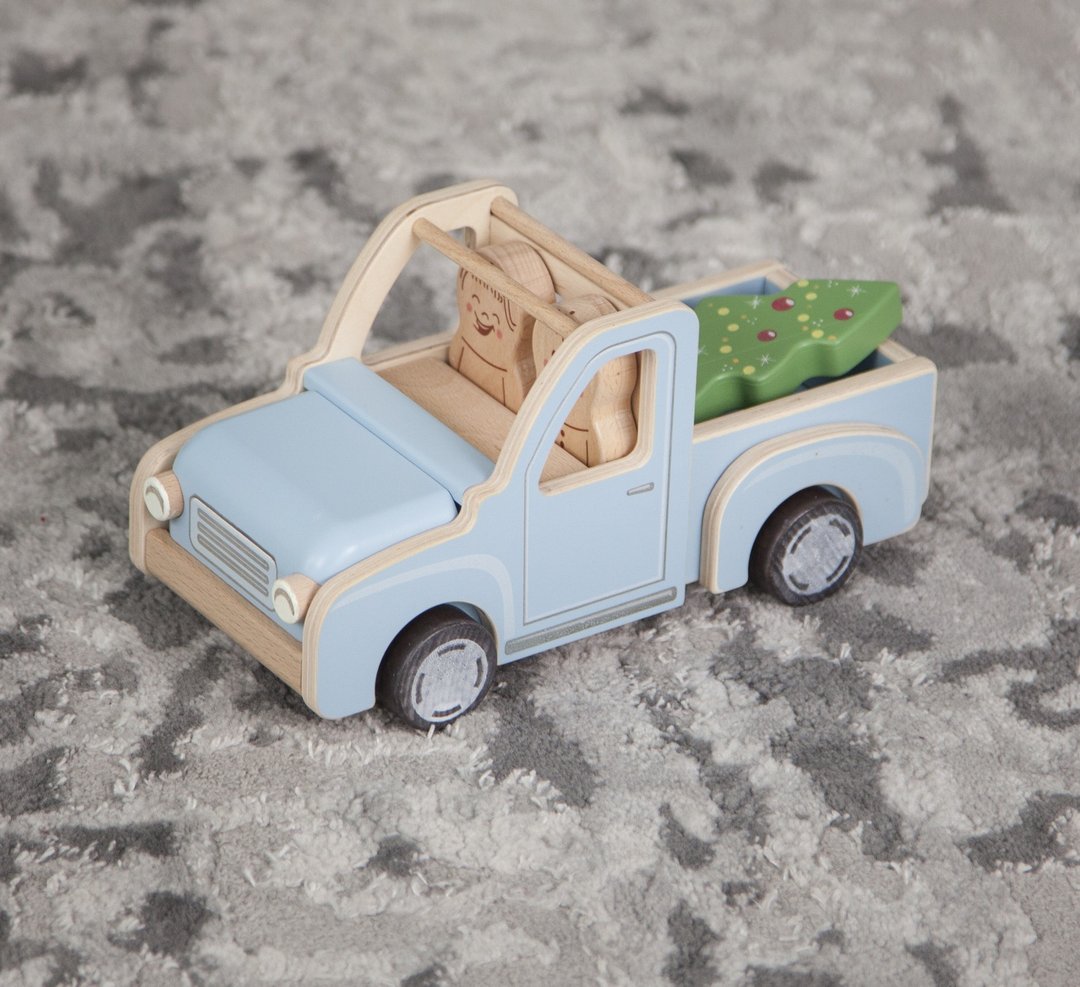 木制汽车 木制皮卡 木制玩具 蒙台梭利玩具 木制玩具车 男婴玩具 - 玩具/玩偶 - 木头 红色