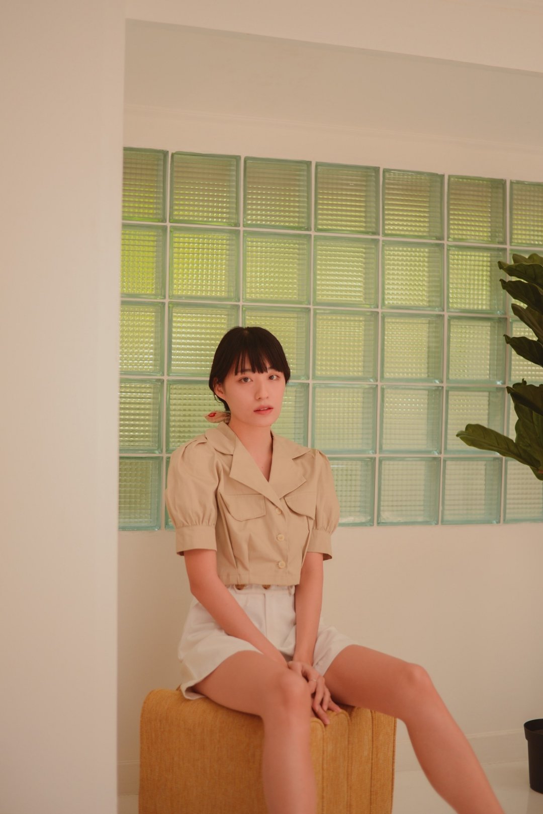 Highestjump Kiss me doll shirt (Cream) - 女装上衣 - 棉．麻 白色
