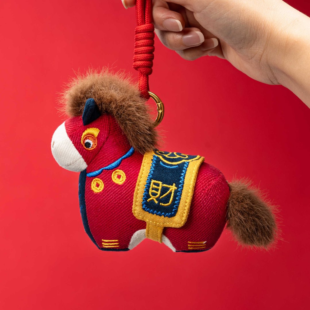 馬年吉祥物 包掛飾 傳統刺繡布玩偶 車掛護身符 小馬民俗手工禮物 - 玩偶/公仔 - 棉 
