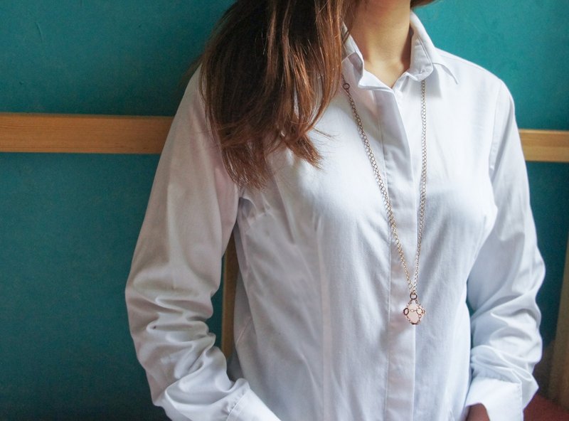 粉晶球颈链 能量 水晶球　*孤品* - 颈链 - 宝石 粉红色