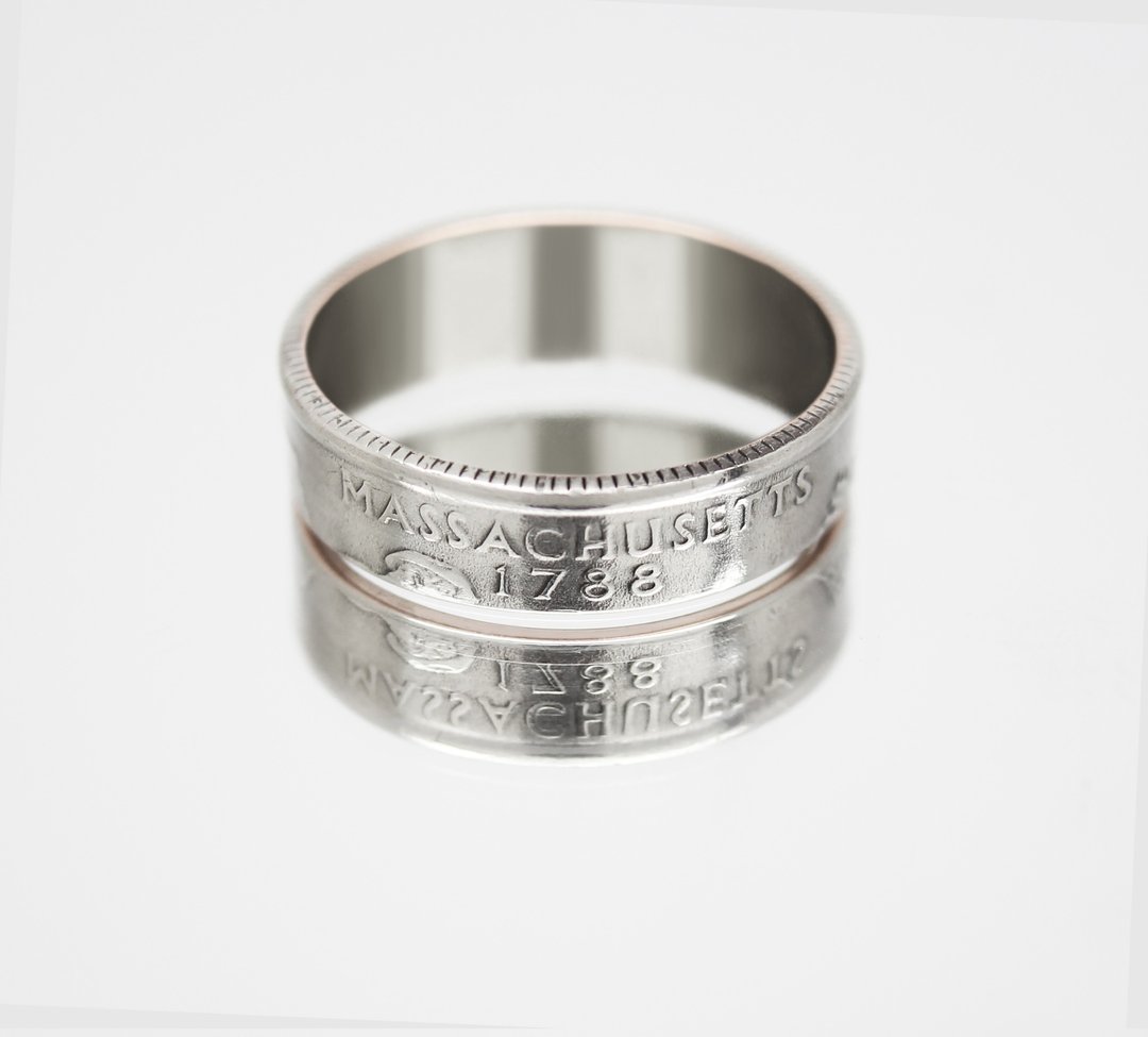 USA Coin Ring 25 cents 2000 Massachusetts coin rings for men coin rings gift - 戒指 - 其他金属 