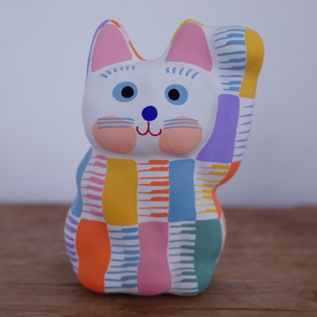Lucky Cat Keyboard pattern left hand beckoning - 玩偶/公仔 - 纸 