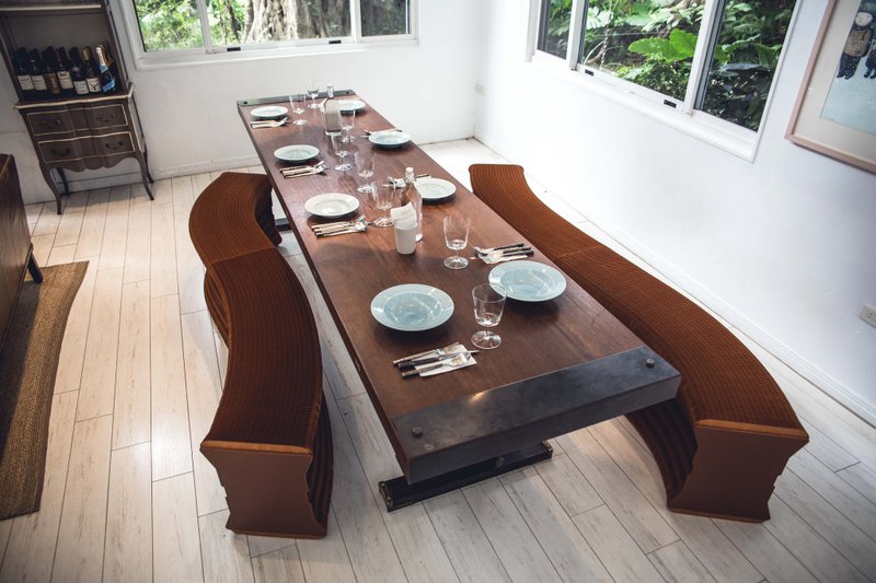 蜂巢纸伸缩长凳 / 圆桌 / 五人座 - 椅子/沙发 - 纸 咖啡色