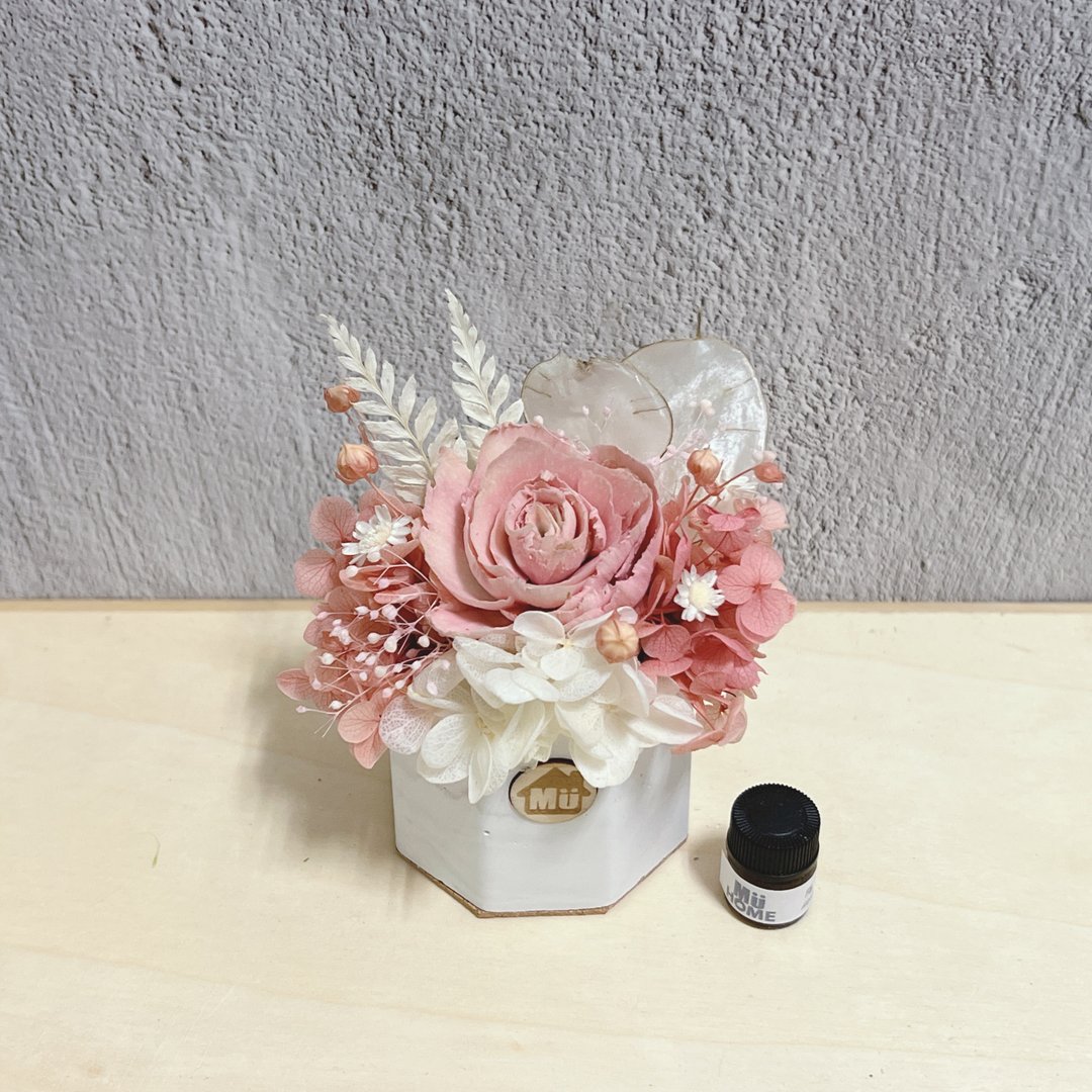 粉红泡泡 索拉花香氛小盆栽 干燥花 香氛石 附1ml香精油 - 干燥花/捧花 - 植物．花 粉红色